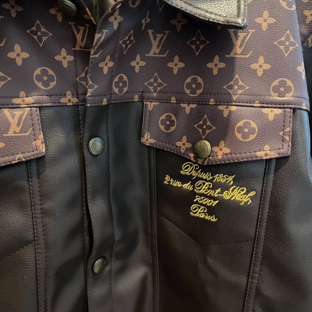 Louis Vuitton Brown Patchwork Leather Jacket - image 3